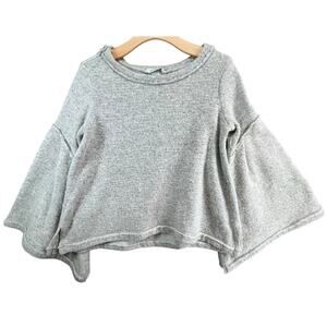 Sundance Mountain Retreat Sweater S Gray Wool Blend Bell Sleeve Boho Cabin Cozy